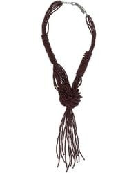 Brunello Cucinelli - Beaded Knot-Detail Necklace - Lyst