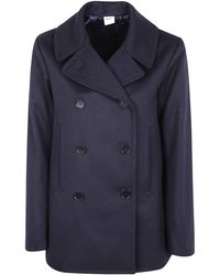 Aspesi - Double-Breasted Wool Coat - Lyst