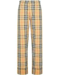 Burberry - Straight-Leg Checked Trousers - Lyst