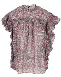 Isabel Marant - Isabel Marant Étoile Floral Printed Ruffled Blouse - Lyst