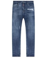 DSquared² - Distressed Straight-Leg Jeans - Lyst