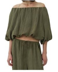 Jonathan Simkhai - Anni Puff Sleeve Cropped Top - Lyst