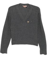 Twinset - Ribbed-Knit V-Neck Sweater - Lyst