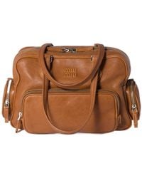 Miu Miu - Pocket Nappa Leather Top-Handle Bag - Lyst