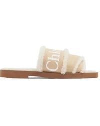 Chloé - Woody Flt Sndl Lgo Strps Tnl Shrln - Lyst