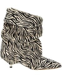 Isabel Marant - Edrik Zebra Printed Ankle Boots - Lyst