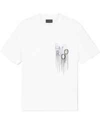 Emporio Armani - Short-Sleeved Logo T-Shirt With A Round Neck - Lyst