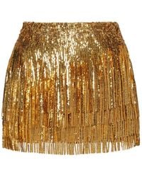 Valentino - Sequin Embellished Fringed Mini Skirt - Lyst