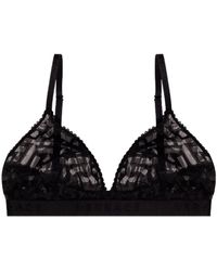 Versace - Greca Pattern Tulle Bralette - Lyst