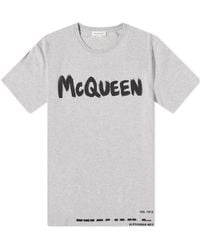 McQueen - Logo Printed Crewneck T-Shirt - Lyst