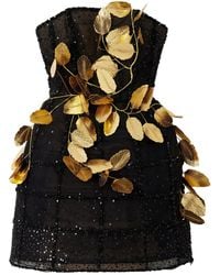 Oscar de la Renta - Embellished Tulle Mini Dress - Lyst