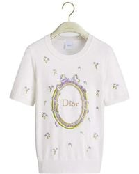 Dior - Médaillon Embroidered Short-Sleeved Sweater - Lyst