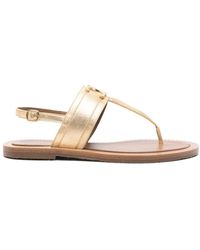 Celine - Round Toe Flat Sandals - Lyst