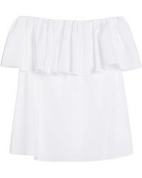 Max Mara - Studio Peccati Ruffled Off-Shoulder Top - Lyst