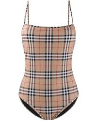 Burberry - Vintage Check One-Piece Swimsuit - Lyst