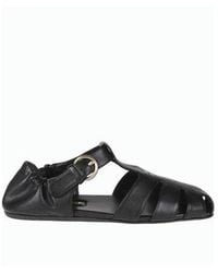 Miu Miu - Ruched Flat Sandals - Lyst