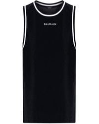 Balmain - Contrast-Trim Mini Dress - Lyst