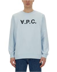 A.P.C. - Logo Printed Crewneck Sweatshirt - Lyst