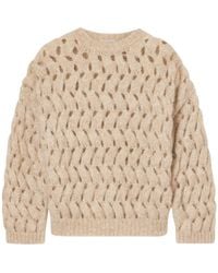 Brunello Cucinelli - Dazzling Zig-Zag Cables Jumper - Lyst