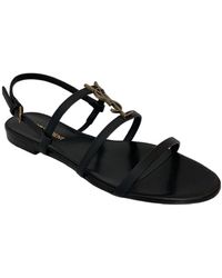 Saint Laurent - New Cassandra Open Toe Flat Sandals - Lyst