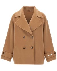 Marella - Deserto Cropped Double-Breasted Coat - Lyst