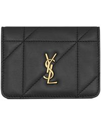 Saint Laurent - Jamie Quilted Leather Card Holder - Lyst