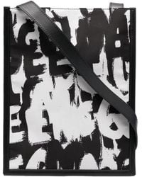 McQueen - Graffiti-Printed Open Top Shoulder Bag - Lyst
