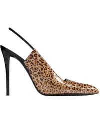 Saint Laurent - Raven Slingback Leopard-Print Pumps - Lyst