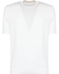 Eleventy - Crew-Neck Short-Sleeve Knitted Top - Lyst