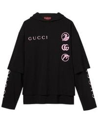 Gucci - Printed Cotton Jersey Long-Sleeve T-Shirt - Lyst