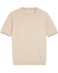 Tod's - Striped Detail Knit Cotton T-Shirt - Lyst