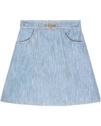 Patou - High-Waist A-Line Denim Mini Skirt - Lyst