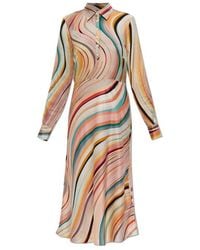 Paul Smith - Ps Paul Smith Long Sleeve Stripe Pattern Dress - Lyst