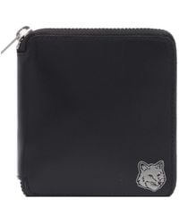 Maison Kitsune フォックスヘッド バイフォールド ウォレット Maison Kitsune Fox Head Square Zip Wallet Bi-fold wallet
