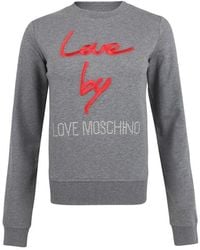 Moschino - Letter Printed Round Neck Sweater - Lyst