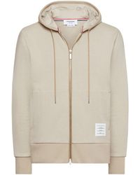 Thom Browne - Logo Patch Zip-Up Hoodie - Lyst
