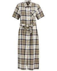 Barbour - Fern Belted Tartan Midi Dress - Lyst