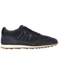Hogan - Logo Patch Lace-Up Sneakers - Lyst