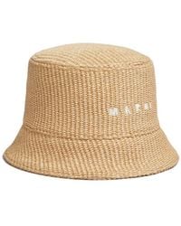 Marni - Logo Embroidered Flat-Peak Bucket Hat - Lyst