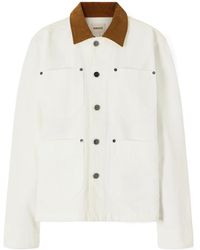 KHAITE - Wyatt Corduroy-Trimmed Denim Jacket - Lyst