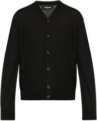 DSquared² - Logo Embroidered Knitted Cardigan - Lyst