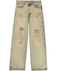 KENZO - Distressed Wide-Leg Jeans - Lyst
