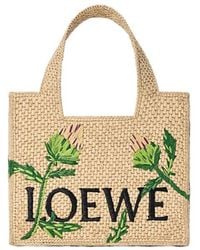 Loewe - Font Embroidered Open Top Bag - Lyst