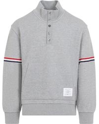 Thom Browne - Buttoned High-Neck Sweatshirt - Lyst
