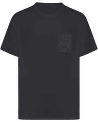 Loewe - Logo Embroidered Crewneck T-Shirt - Lyst