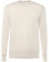 Eleventy - Stitch-Detailed Crewneck Knitted Jumper - Lyst