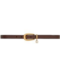 Saint Laurent - Cassandre Charm Elongated Buckle Thin Belt - Lyst