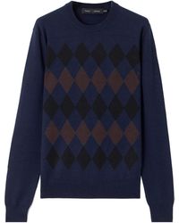 Proenza Schouler - Vivian Argyle Wool And Silk-Blend Sweater - Lyst