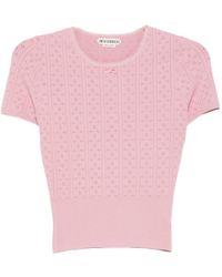 JW Anderson - Pointelle Bow-Detail T-Shirt - Lyst
