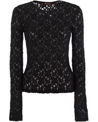 Max Mara - Studio Lace Jersey Knit Top - Lyst